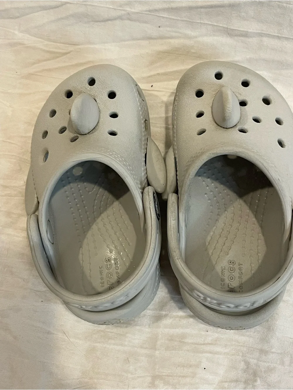 Crocs Kids Shark Clogs Gray Size C6 Toddler Lightweight Slip On Water Shoes